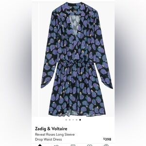 Zadig & Voltaire Black and Purple Floral Dress